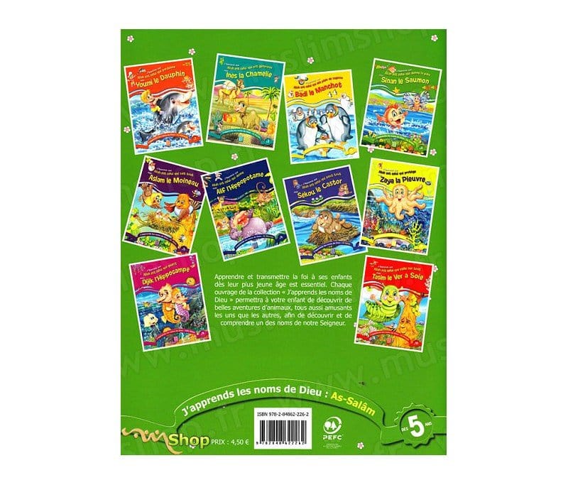 J'apprends que Allah est celui qui donne la paix avec le Sinan le saumon Tawhid Livre Islam Enfant 9782848622262 Librairie Musulmane Al-imen