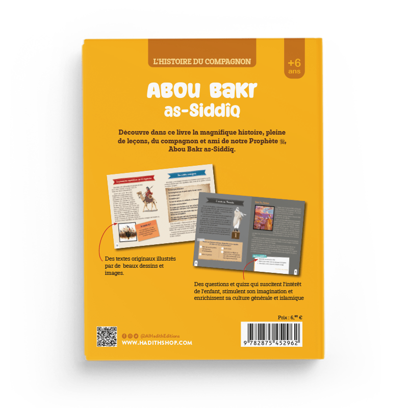 L'histoire du compagnon : Abou Bakr as-Siddîq Al-Hadîth Livre Islam Enfant 9782875452962 Librairie Musulmane Al-imen