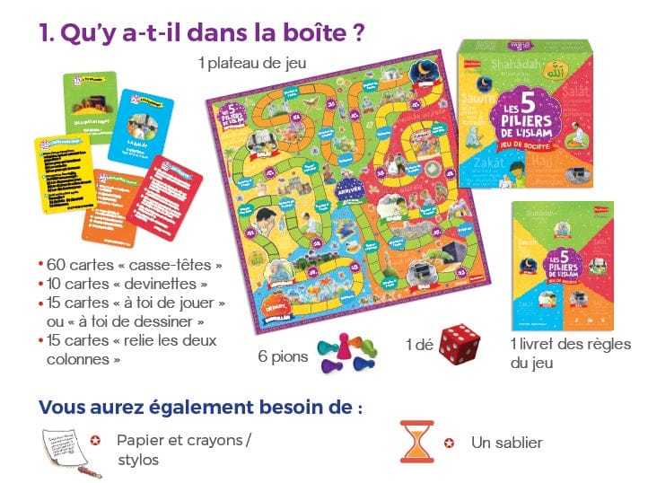 Les Cinq Piliers de l'Islam — Jeu de Société Éducatif | Orientica | Dès 8 ans Orientica Jeu Islam 9789351791850 Librairie Musulmane Al-imen