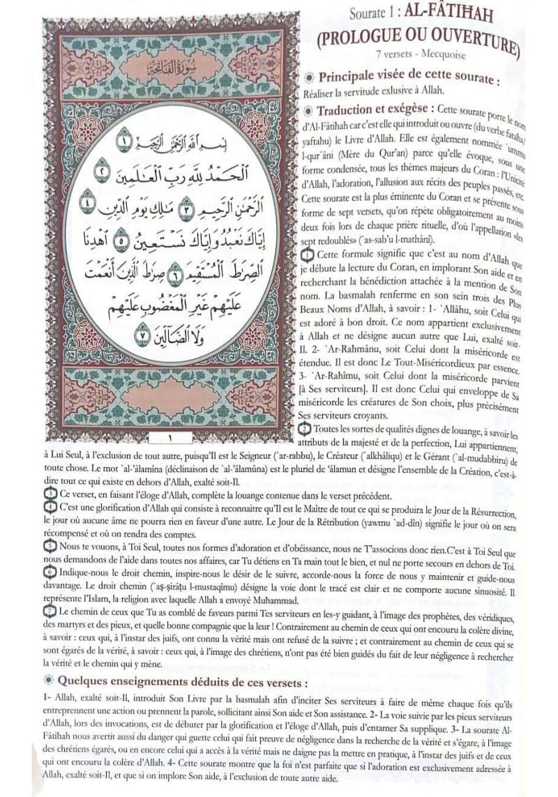 Traduction en français du précis d'exégèse du Noble Coran - édition Assia Al - imen